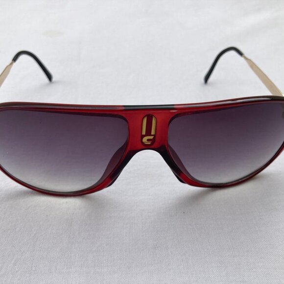 Vintage Carrera 5547 Men Sunglasses Bordeaux red/gold Eyeglasses Made Austria - Picture 5 of 14